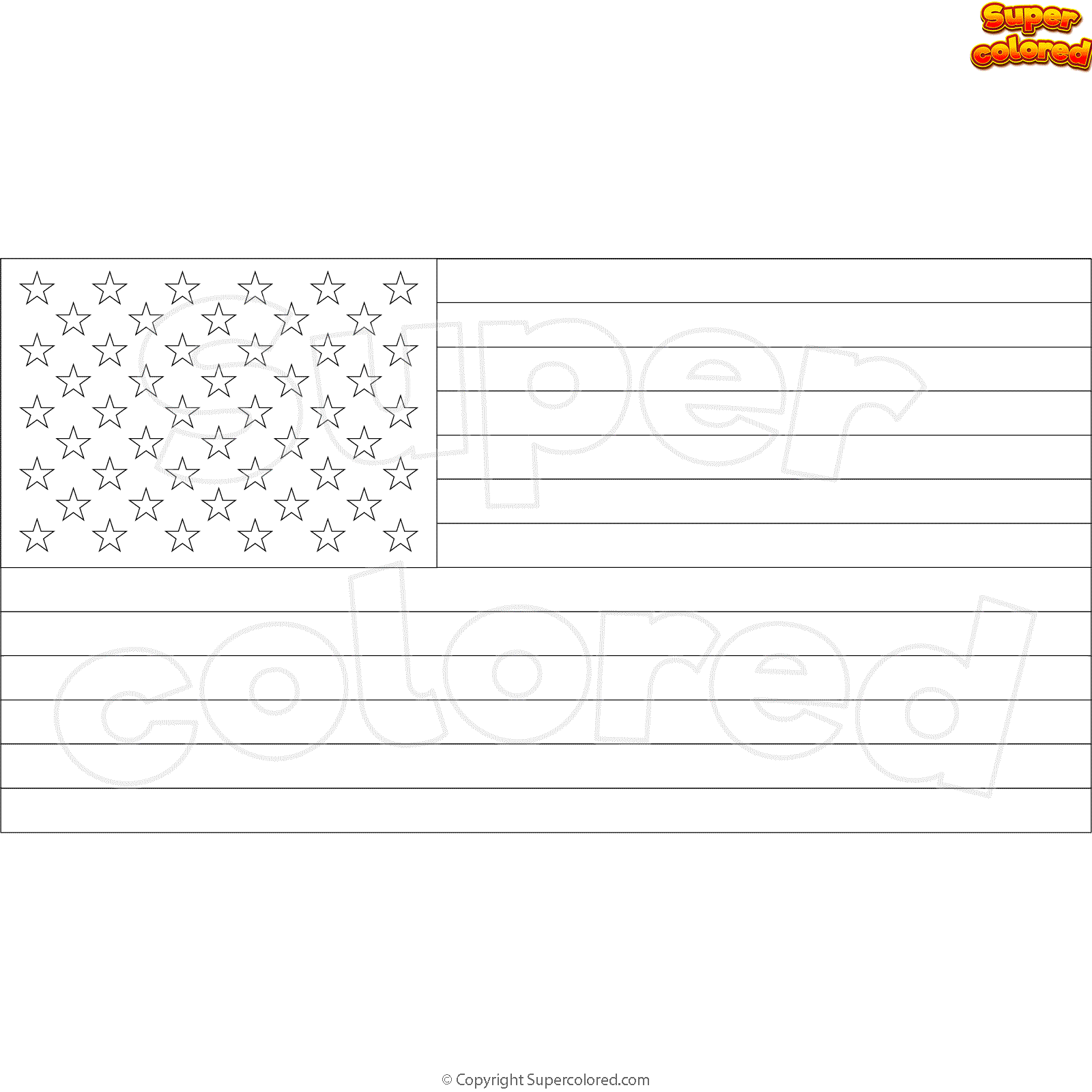 Coloring page Flag of the United - 0db7dc