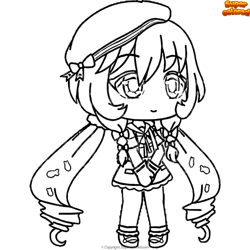 Dibujo para colorear Gacha Life Nikki Nii 