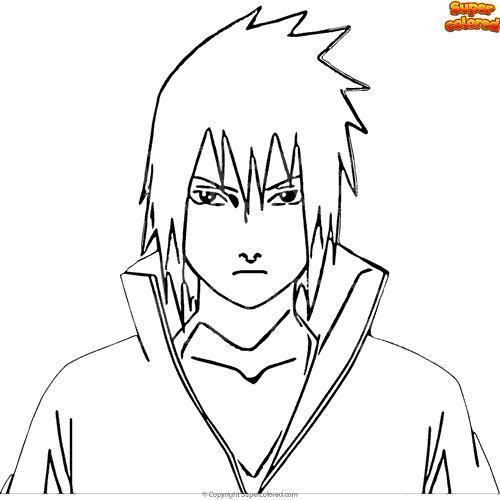 Coloring page - Uchiha Sasuke