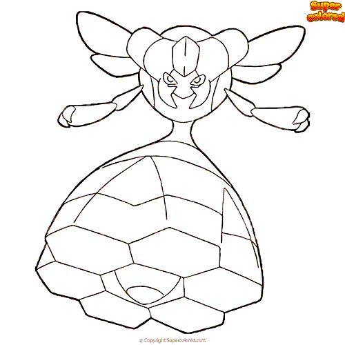 Desenhos para colorir de desenho da vespiquen, a abelha pokémon para colorir  