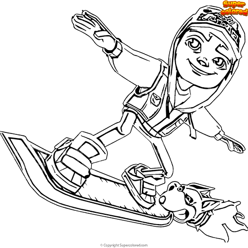 Coloring page Subway Surfers 2  Subway surfers, Surfer, Coloring pages