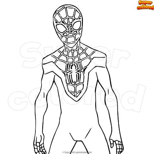 Dibujo para colorear Spiderman Miles Morales 