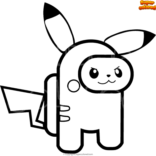 Coloriage Among Us Pikachu  Supercolored.com