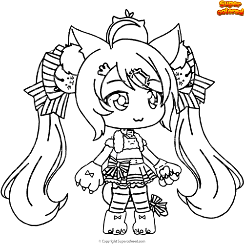 Dibujo para colorear Gacha Life Nikki Nii 