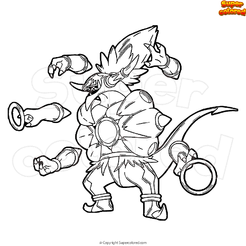 Unbound Hoopa Pokemon Coloring Pages Sketch Coloring Page