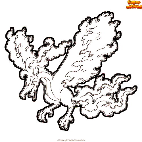 Desenho para colorir Pokémon Sword e Shield : Galarian Moltres 31