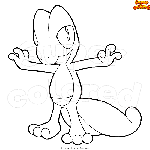 Dibujando y coloreando a Treecko (Pokemon) - Drawing and coloring Treecko 