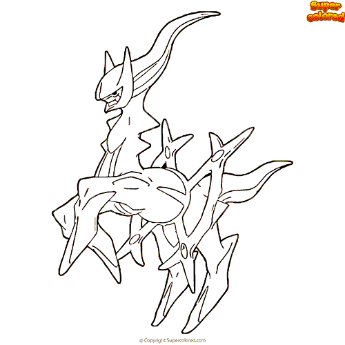 Arceus Pokemon Coloring Page Easy in 2021 Pokemon coloring page ...