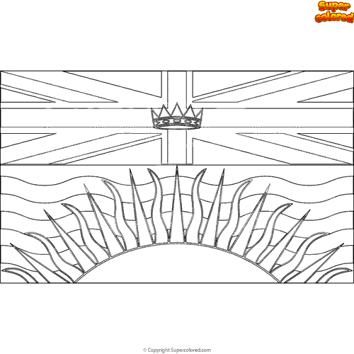 Coloring page Flag of British Columbia Canada - Supercolored.com