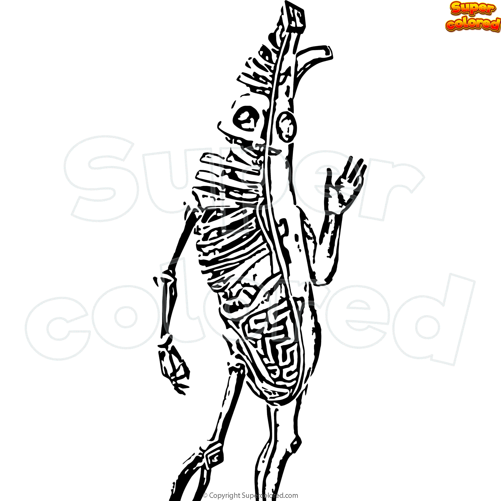 Coloring Page Fortnite Peely Bone - Supercolored.com