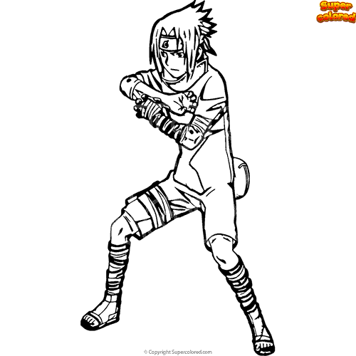 Sasuke Uchiha Naruto Coloring Page