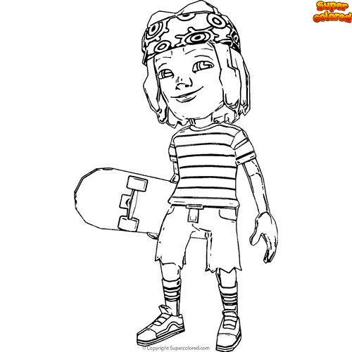 Coloring page Subway Surfers vb boardflip 