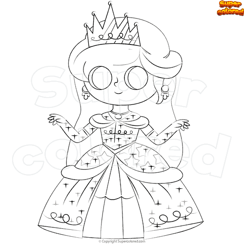 Dibujo para colorear Niña Cenicienta 