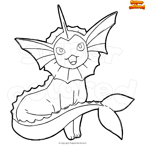 Vaporeon coloring pages, www.veupropia.org