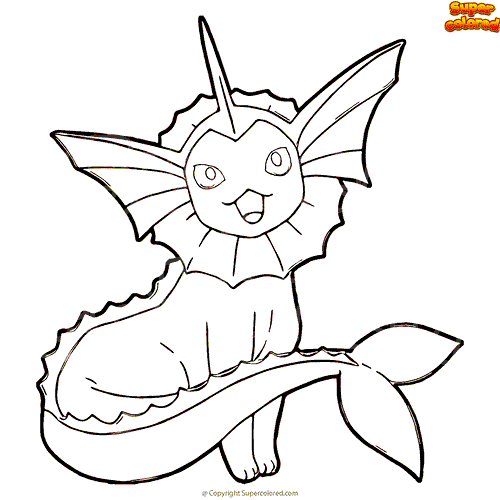 Vaporeon coloring pages, www.veupropia.org