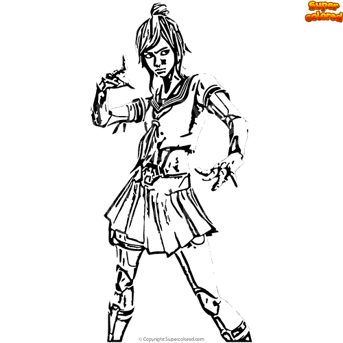 Coloring page Fortnite tsuki - Supercolored.com