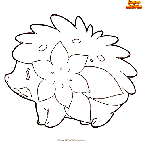 Desenho de Shaymin em Forma terrestre para colorir