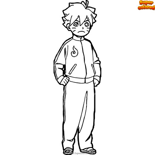 Boruto Uzumaki Coloring Page  Boruto, Coloring pages, Coloring pages for  kids