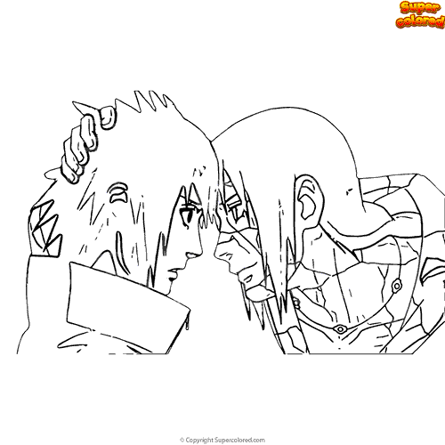 Naruto Con Cara De Itachi Y Sasuke para colorir