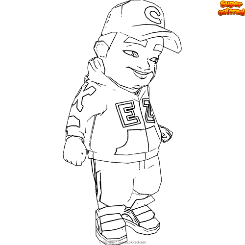 Coloring page Subway Surfers hugo zurich 