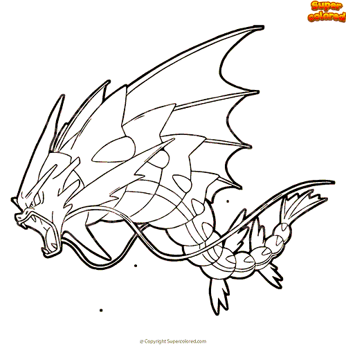 coloring page pokemon mega gyarados supercolored com