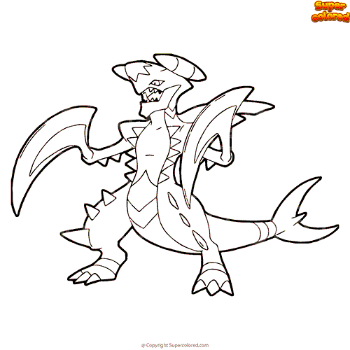 mega garchomp coloring pages