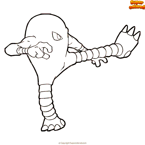 printable coloring pages hitmonlee pokemon