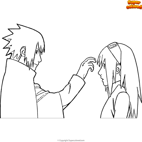 sasuke and sakura coloring pages