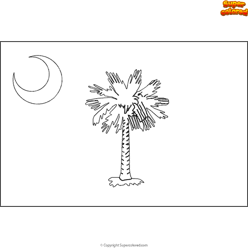 Coloring page Flag of South Carolina United States - Supercolored.com