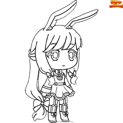 Dibujo para colorear Gacha Life Hime sama 