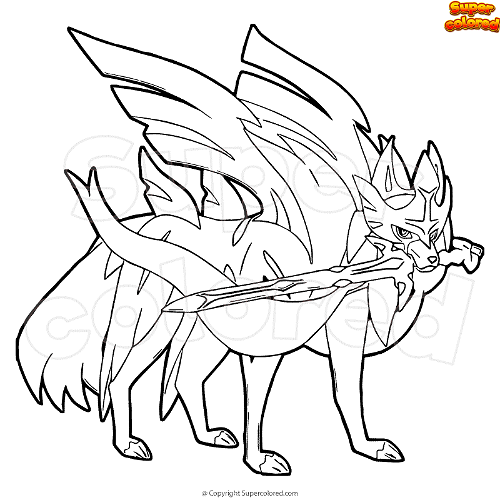 Zacian - FREE lineart with colors by Skudde on DeviantArt